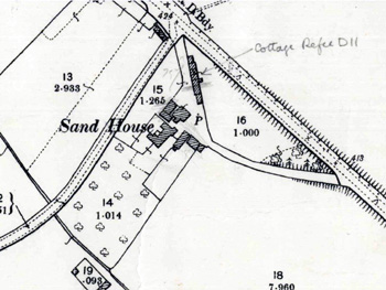 The Sand House on the Ordnance Survey 2nd edition map of 1901
